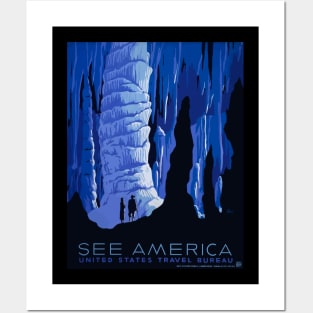 "See America" - Cave Travel Poster Posters and Art